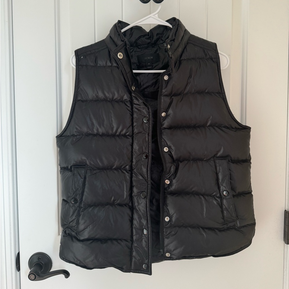 j crew black vest